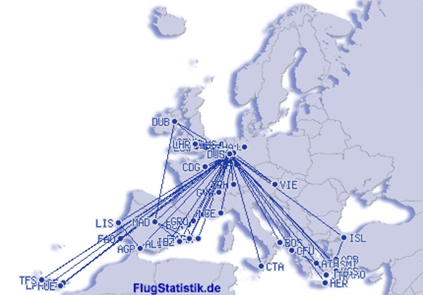 Meine persnliche Europa Flugkarte 