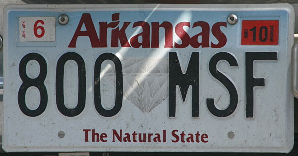 Licence Plate Arkansas