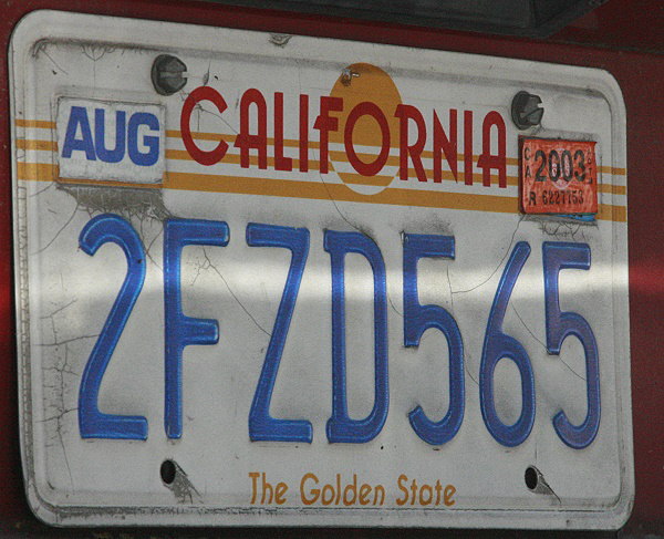 Licence Plate California