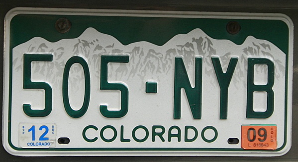 Licence Plate Colorado