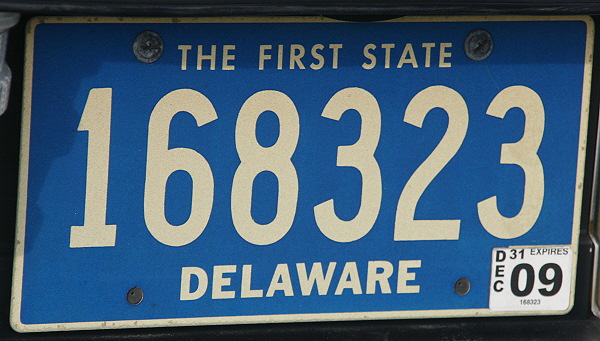 Licence Plate Delaware