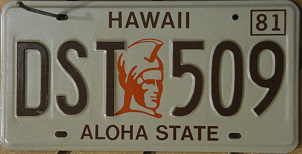 Licence Plate Hawai'i