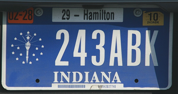 Licence Plate Indiana