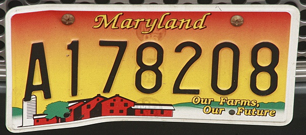 Licence Plate Maryland