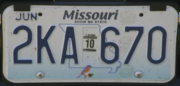 Licence Plate Missouri