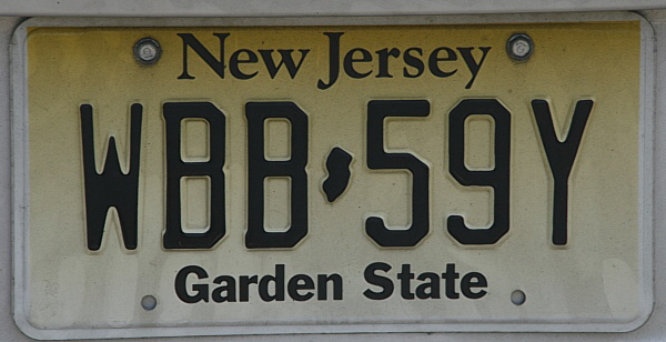 Licence Plate New Jersey