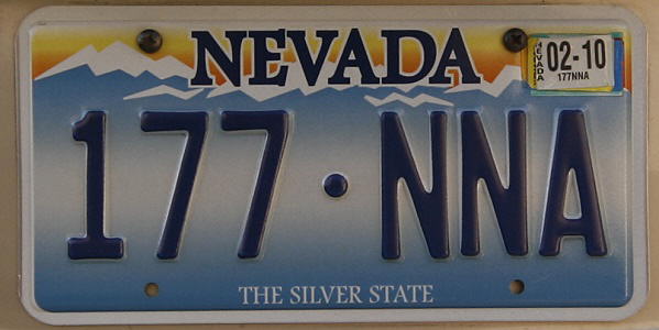 Licence Plate Nevada