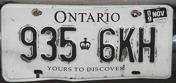 Licence Plate Ontario