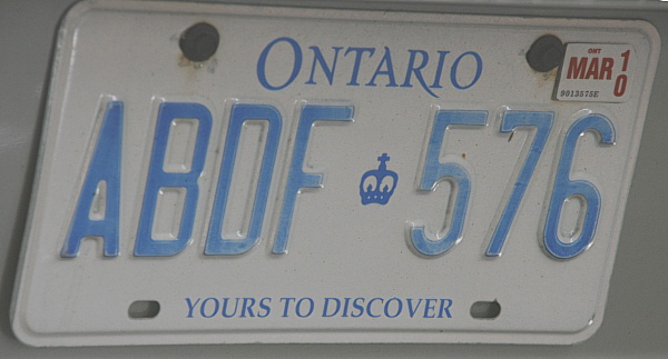 Licence Plate Ontario