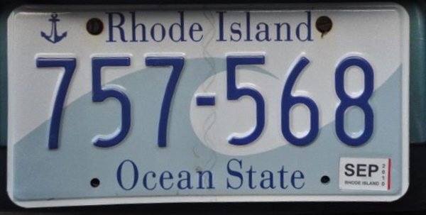 Licence Plate Rhode Island