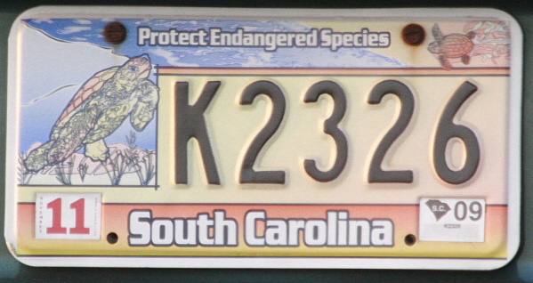 Licence Plate South Carolina