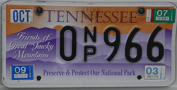 Licence Plate Tennessee