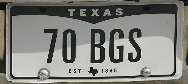 Licence Plate Texas