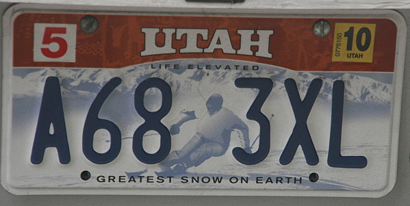 Licence Plate Utah