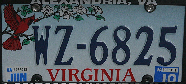 Licence Plate Virginia