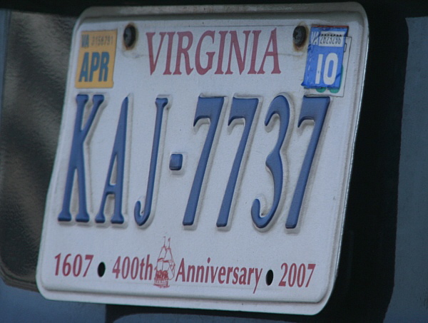 Licence Plate Virginia