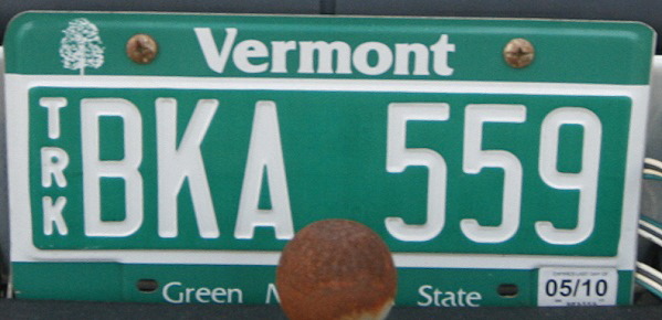 Licence Plate Vermont