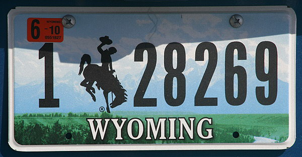 Licence Plate Wyoming