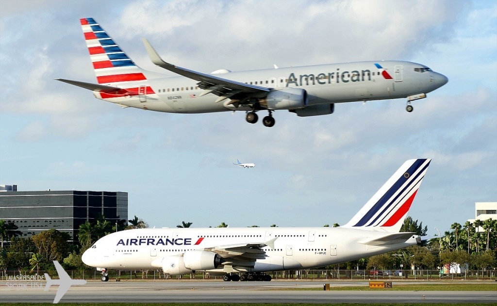 Air France - Airbus A380-861 - F-HPJC - Swift Air - Boeing 737-8Q8(WL) - N820TJ - American Airlines - Boeing 737-823 - N842NN