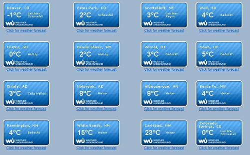 Die Temperaturen 2 Tage vor Urlaubsbeginn