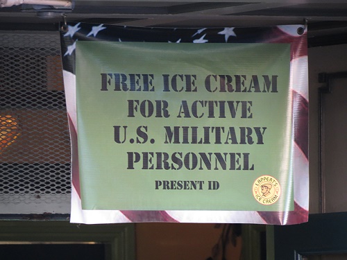 Free Ice Cream for active U.S. Military