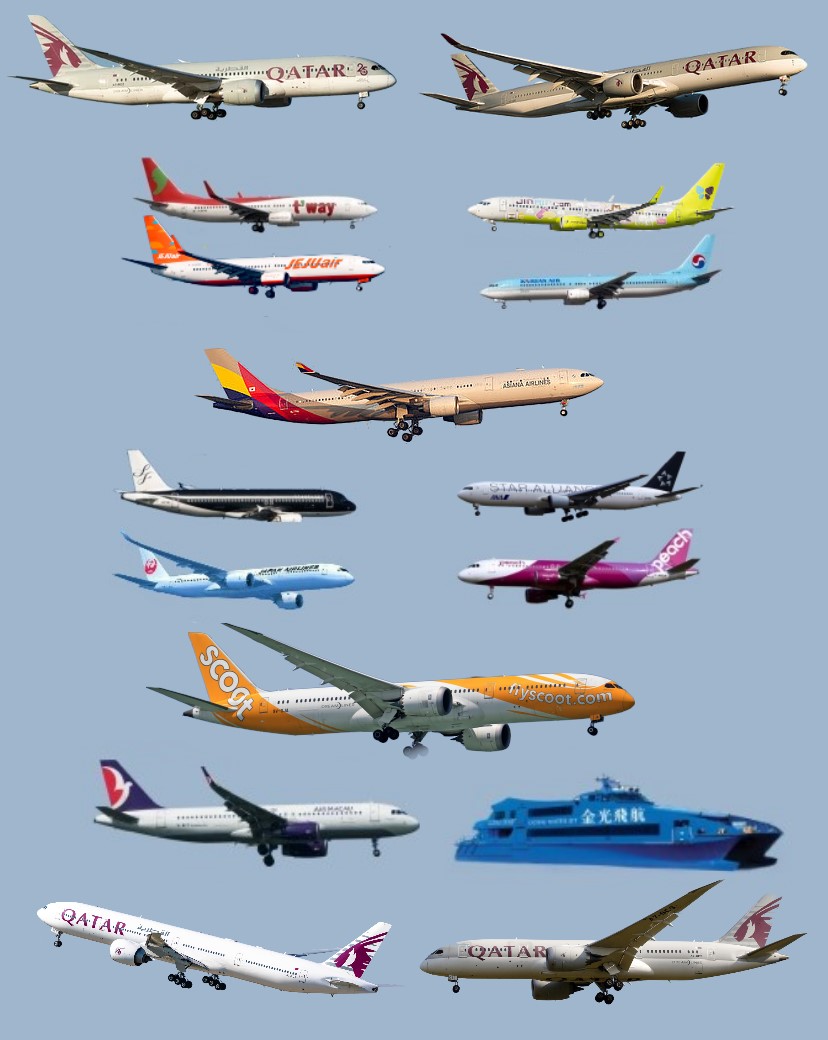 SpottAsia 2024 15 Fl�ge - 12 Airlines