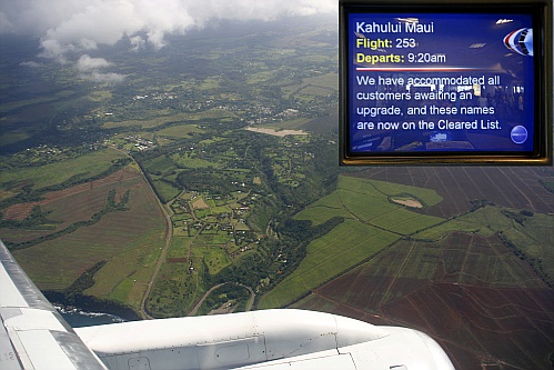 Landeanflug auf Kahului/Maui - links sitzend