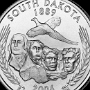 South Dakota State Quarter - Mount Rushmore, Fasan, Weizenähre