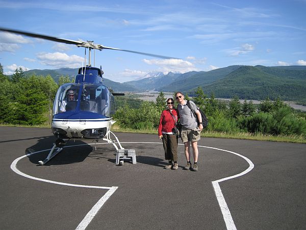 Wir koptern mit dem Heli